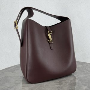 YSL LE 5 ¨¤ 7 SUPPLE LARGE IN SMOOTH LEATHER DARK RED 11.8" X 11" X 4.3"