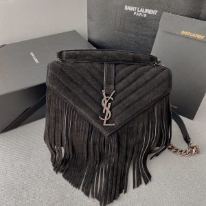 Alternative view of YSL COLLEGE MEDIUM IN QUILTED LEATHER BLACK SILVER 9.4 X 6.6 X 2.5 INCHES