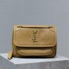 YSL NIKI BABY IN VINTAGE LEATHER DARK CORK 8.2 X 6 X 2.9 INCHES