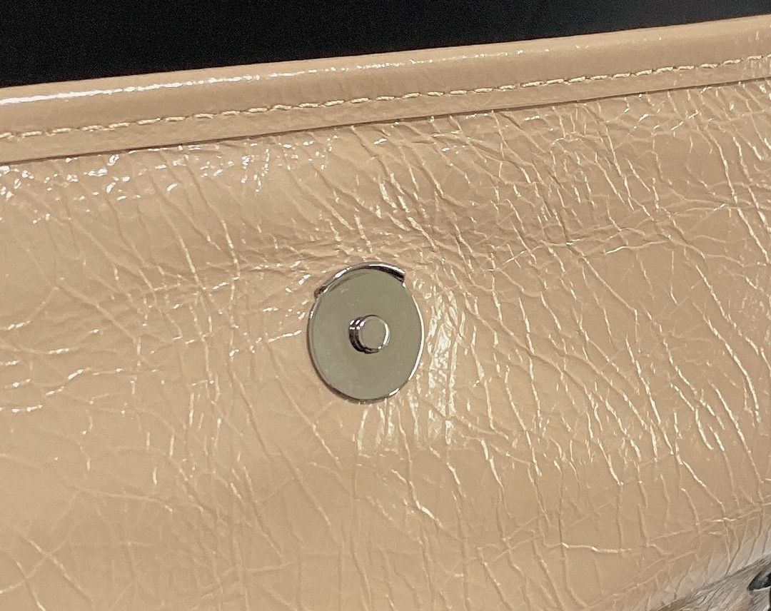YSL NIKI MEDIUM IN VINTAGE LEATHER DARK BEIGE 11 X 7.8 X 3.3 INCHES - Image 11