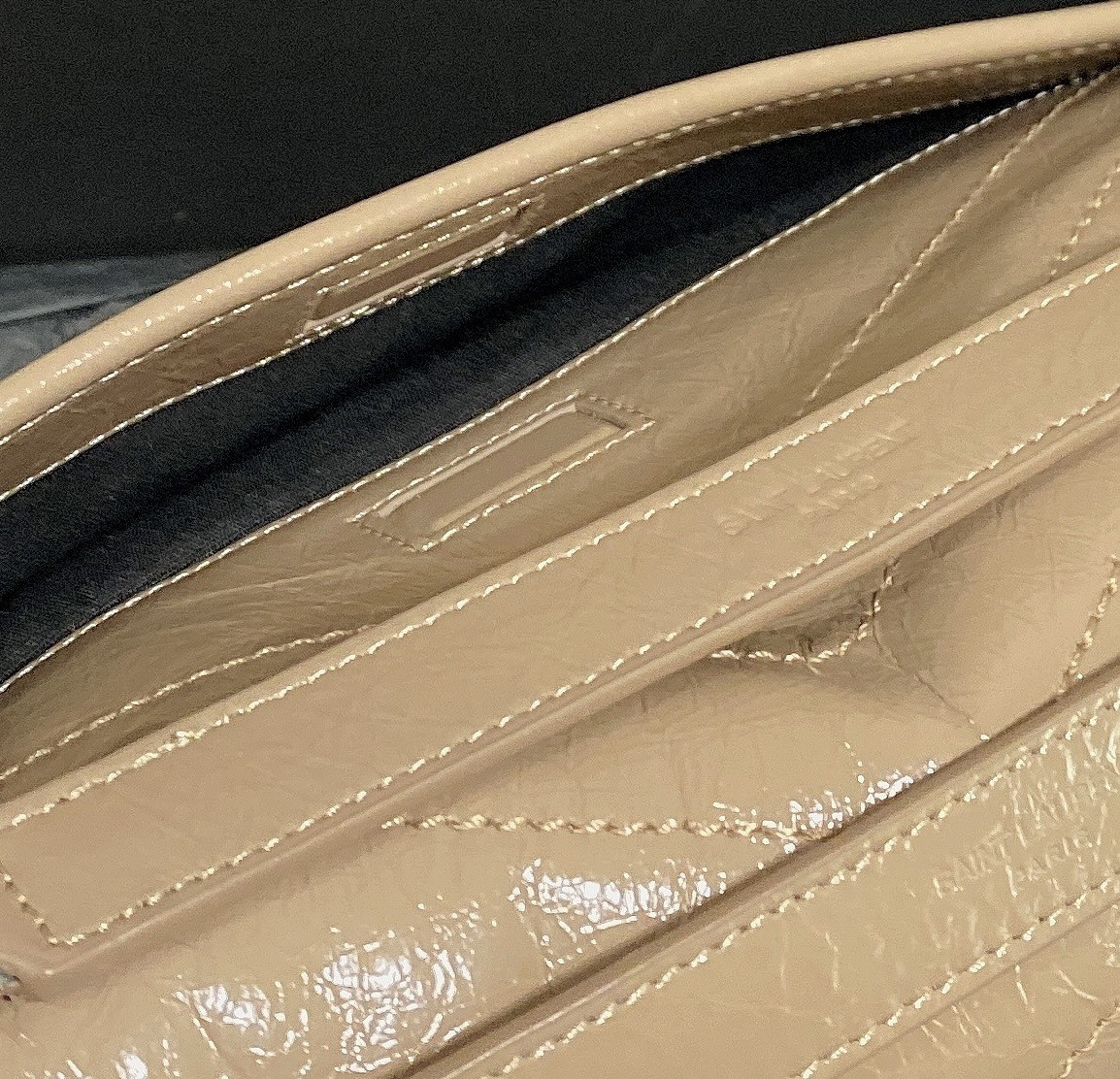 YSL NIKI MEDIUM IN VINTAGE LEATHER DARK BEIGE 11 X 7.8 X 3.3 INCHES - Image 16