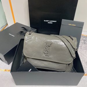 Alternative view of YSL NIKI MEDIUM IN VINTAGE LEATHER STORM 11 X 7.8 X 3.3 INCHES
