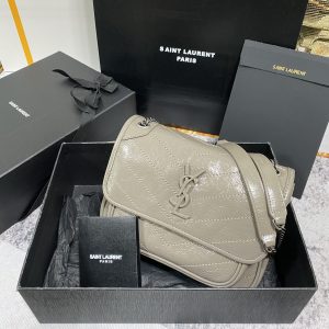Alternative view of YSL NIKI BABY IN VINTAGE LEATHER LIGHT GRAY 8.2 X 6 X 2.9 INCHES