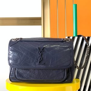 Alternative view of YSL NIKI MEDIUM IN VINTAGE LEATHER navy 11 X 7.8 X 3.3 INCHES