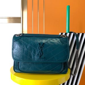 YSL NIKI MEDIUM IN VINTAGE LEATHER 11 X 7.8 X 3.3 INCHES