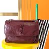 YSL NIKI MEDIUM IN VINTAGE LEATHER RED 11 X 7.8 X 3.3 INCHES