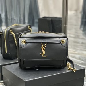 Alternative view of YSL NIKI MEDIUM IN VINTAGE LEATHER BLACK GOLD 11 X 7.8 X 3.3 INCHES