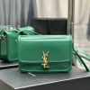 YSL SOLFERINO MEDIUM SATCHEL IN BOX SAINT LAURENT GREEN 9.1 X 6.3 X 2.4 INCHES