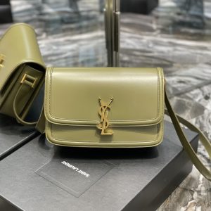 Alternative view of YSL SOLFERINO MEDIUM SATCHEL IN BOX SAINT LAURENT Avocado GREEN 9.1 X 6.3 X 2.4 INCHES