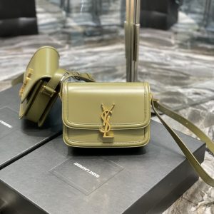 YSL SOLFERINO SMALL SATCHEL IN BOX SAINT LAURENT Avocado GREEN 7.4 X 5.1 X 1.9 INCHES