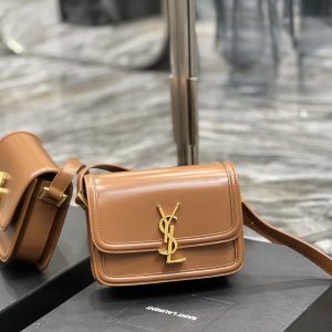 Alternative view of YSL SOLFERINO SMALL SATCHEL IN BOX SAINT LAURENT BRWON 7.4 X 5.1 X 1.9 INCHES