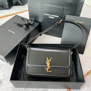 Alternative view of YSL SOLFERINO MEDIUM SATCHEL IN BOX SAINT LAURENT BLACK 9.1 X 6.3 X 2.4 INCHES