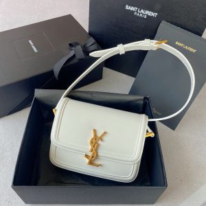 Alternative view of YSL SOLFERINO SMALL SATCHEL IN BOX SAINT LAURENT BLANC VINTAGE 7.4 X 5.1 X 1.9 INCHES