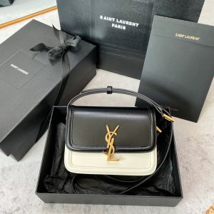Alternative view of YSL SOLFERINO SMALL SATCHEL IN BOX SAINT LAURENT BLACK 7.4 X 5.1 X 1.9 INCHES