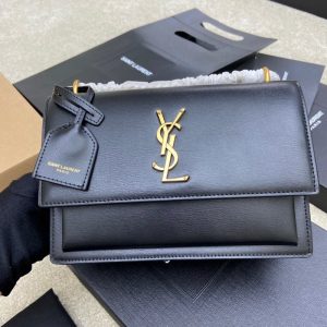 Alternative view of YSL SUNSET MEDIUM IN COATED-BARK LEATHER 8 X 6.2 X 2.5 INCHES