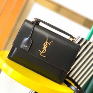 Alternative view of YSL SUNSET LARGE IN SMOOTH LEATHER BLACK 10.6 X 7 X 3.1 INCHES