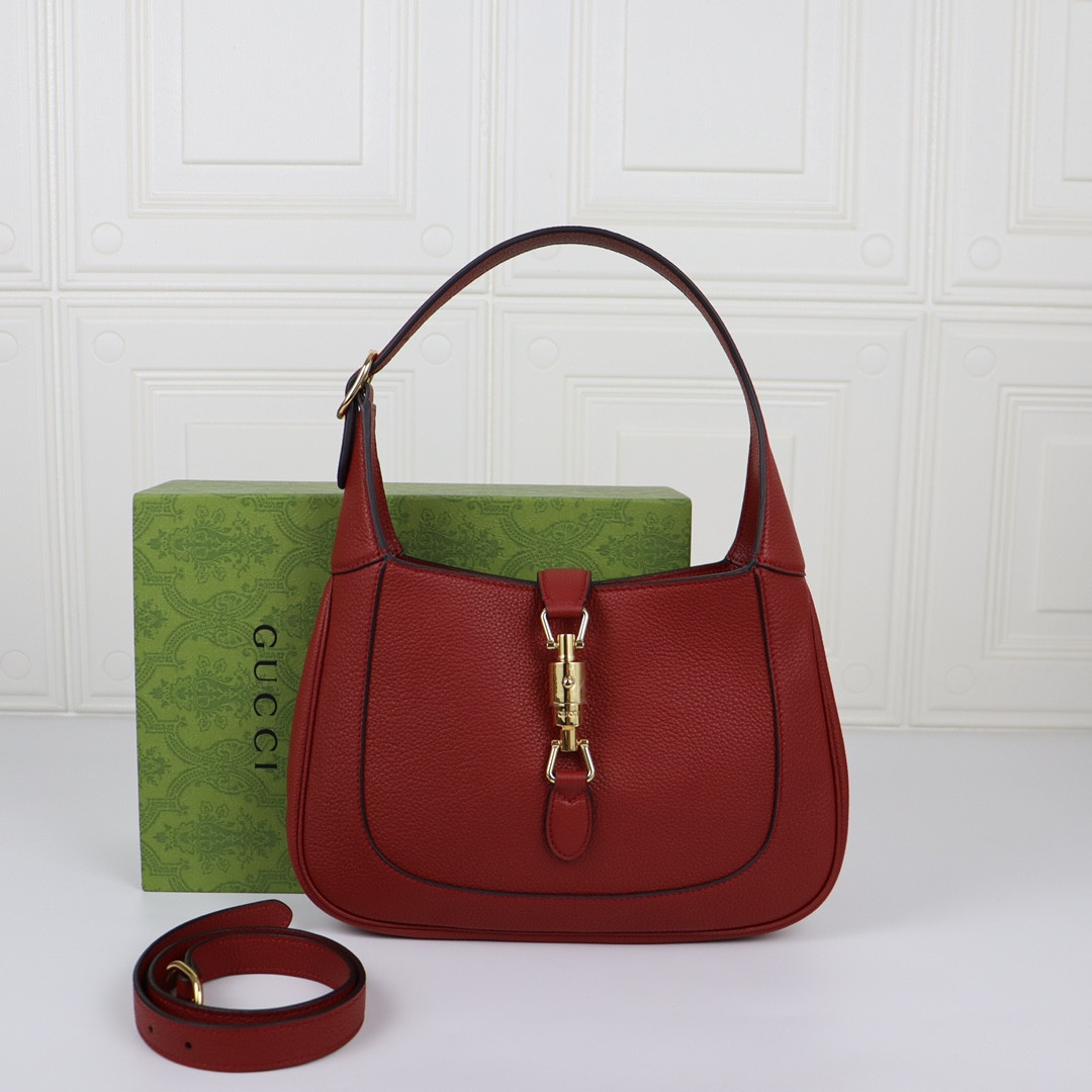 GUCCI JACKIE SMALL SHOULDER BAG Rosso Ancora 10.8"W x 7.5"H x 1.6"D - Image 2