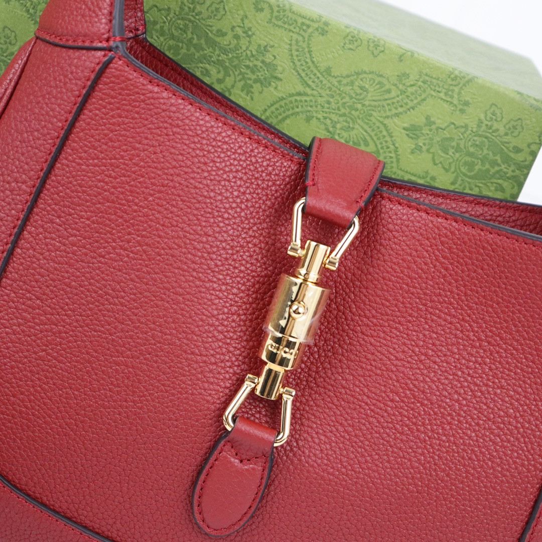 GUCCI JACKIE SMALL SHOULDER BAG Rosso Ancora 10.8"W x 7.5"H x 1.6"D - Image 3