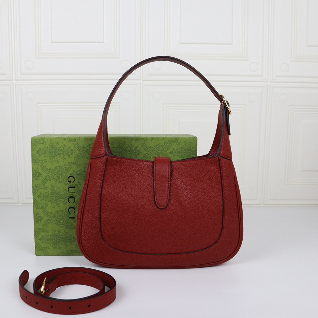 GUCCI JACKIE SMALL SHOULDER BAG Rosso Ancora 10.8"W x 7.5"H x 1.6"D - Image 5