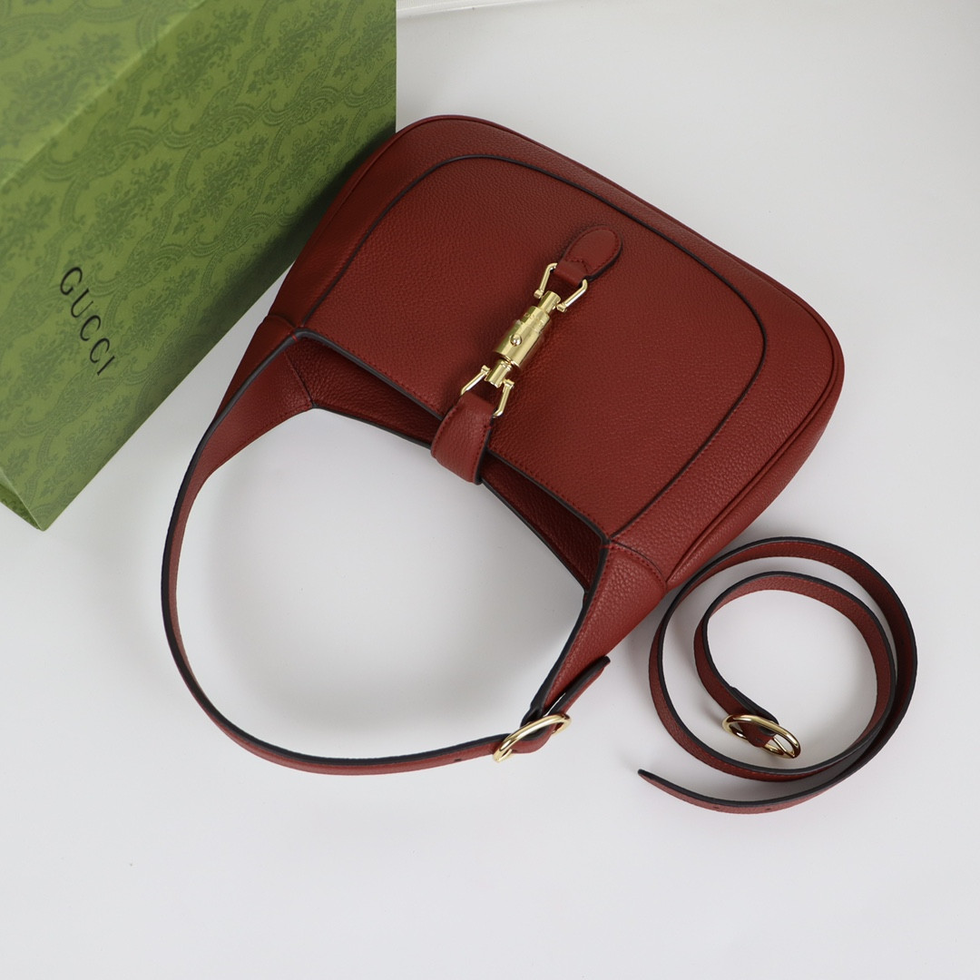 GUCCI JACKIE SMALL SHOULDER BAG Rosso Ancora 10.8"W x 7.5"H x 1.6"D - Image 6