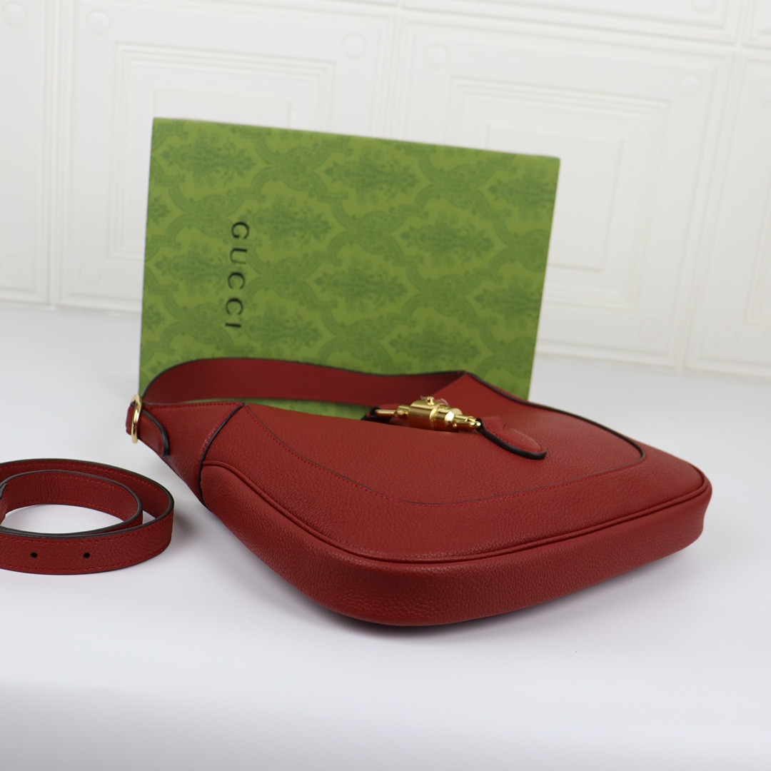 GUCCI JACKIE SMALL SHOULDER BAG Rosso Ancora 10.8"W x 7.5"H x 1.6"D - Image 7