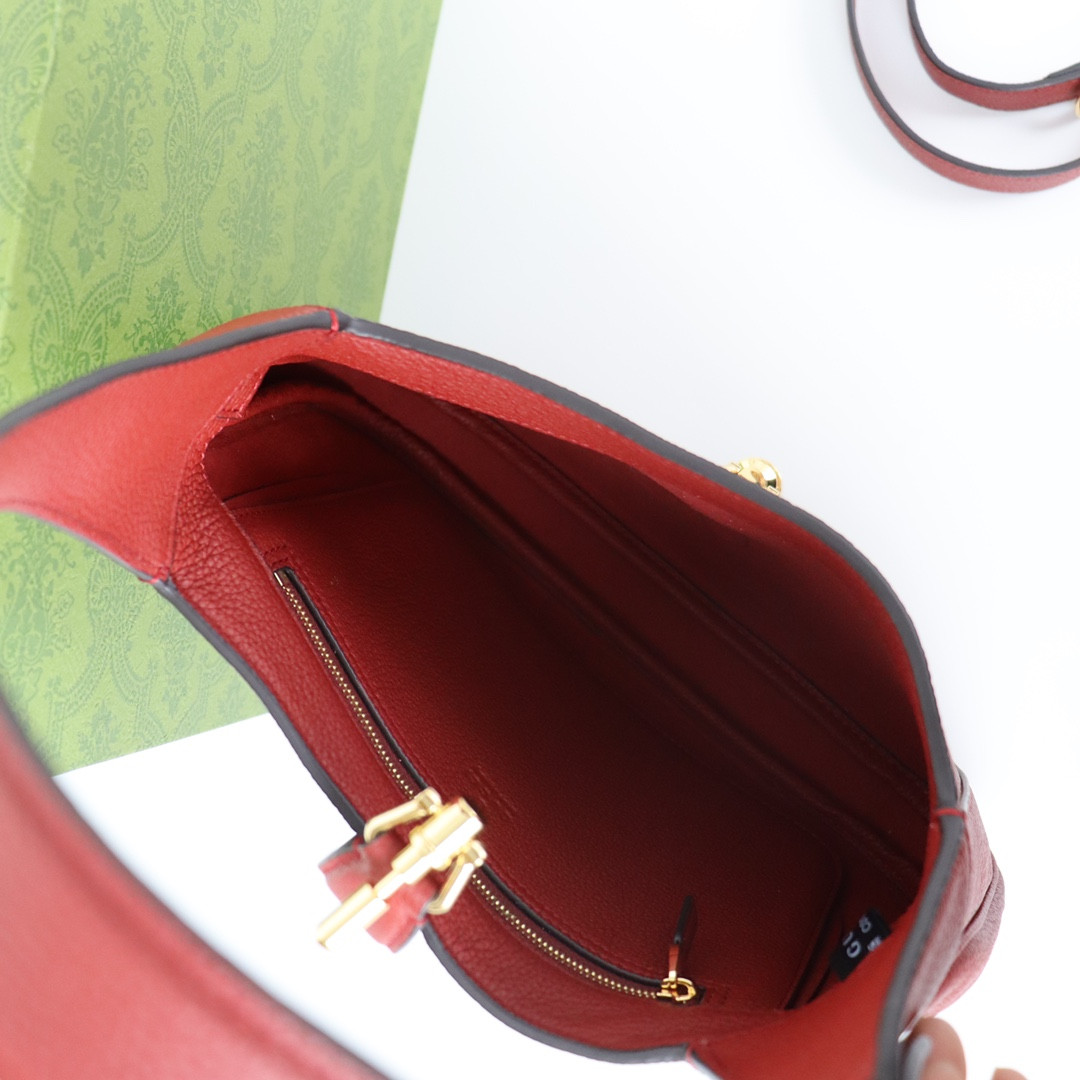 GUCCI JACKIE SMALL SHOULDER BAG Rosso Ancora 10.8"W x 7.5"H x 1.6"D - Image 8