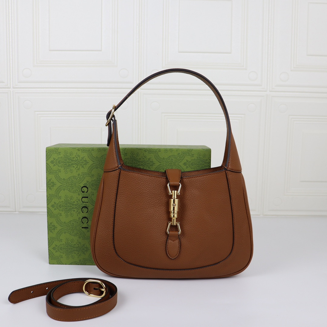 GUCCI JACKIE SMALL SHOULDER BAG Brown 10.8"W x 7.5"H x 1.6"D - Image 2