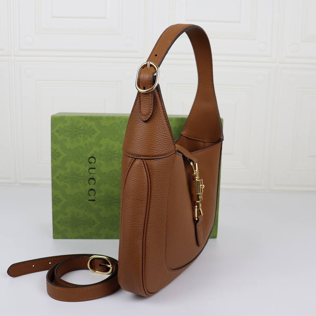 GUCCI JACKIE SMALL SHOULDER BAG Brown 10.8"W x 7.5"H x 1.6"D - Image 4