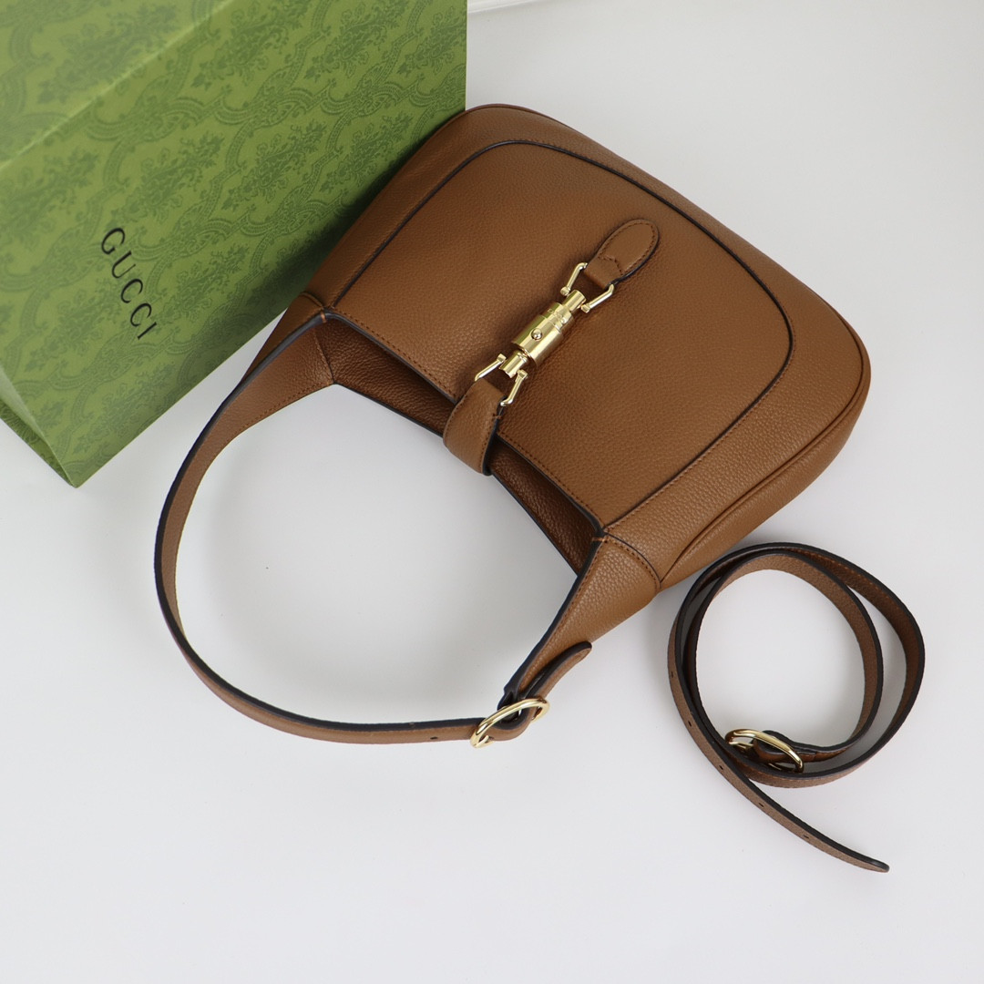 GUCCI JACKIE SMALL SHOULDER BAG Brown 10.8"W x 7.5"H x 1.6"D - Image 7