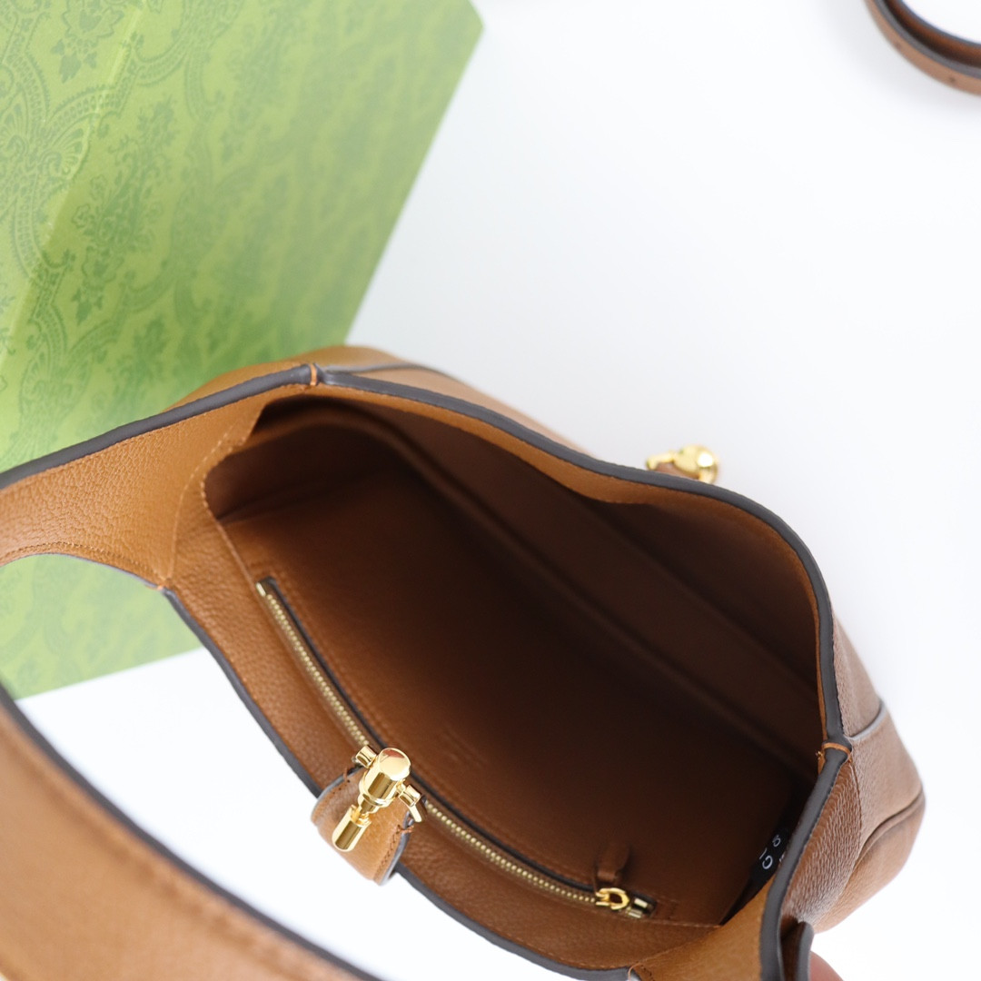 GUCCI JACKIE SMALL SHOULDER BAG Brown 10.8"W x 7.5"H x 1.6"D - Image 8