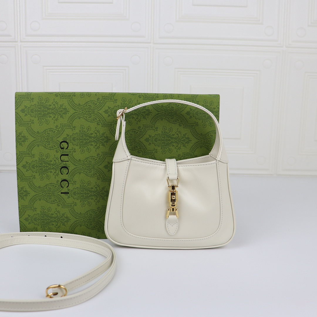 GUCCI JACKIE 1961 MINI SHOULDER BAG White 7.5"W x 5.1"H x 1.2"D - Image 2