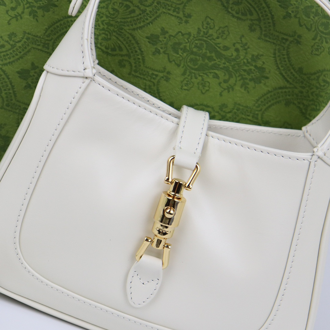 GUCCI JACKIE 1961 MINI SHOULDER BAG White 7.5"W x 5.1"H x 1.2"D - Image 3