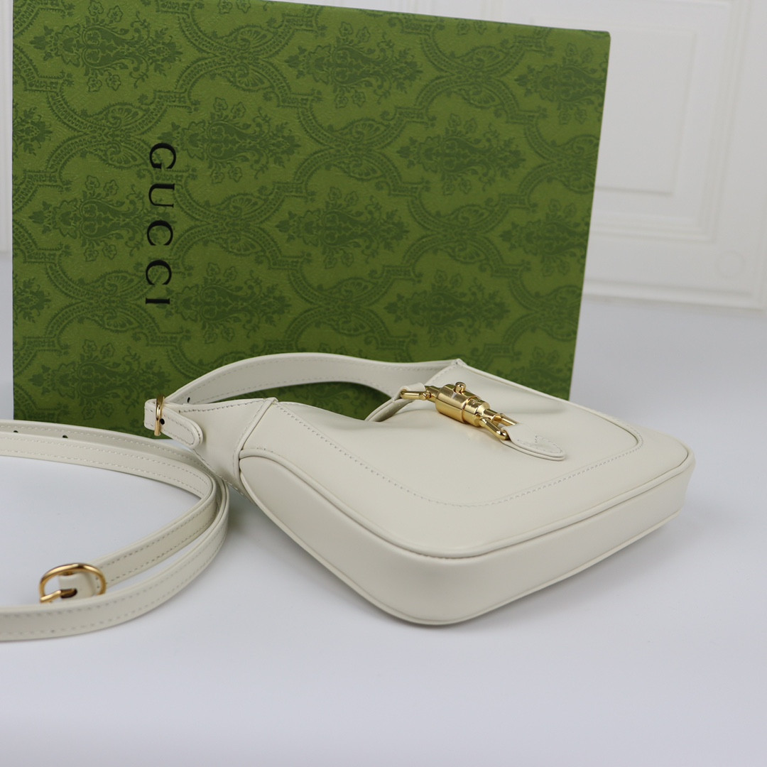 GUCCI JACKIE 1961 MINI SHOULDER BAG White 7.5"W x 5.1"H x 1.2"D - Image 5