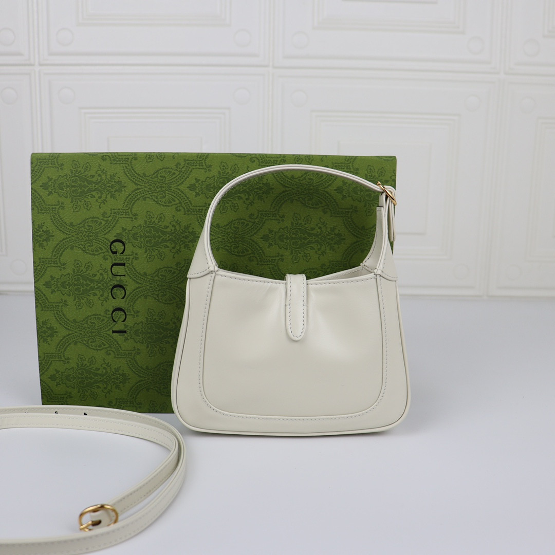 GUCCI JACKIE 1961 MINI SHOULDER BAG White 7.5"W x 5.1"H x 1.2"D - Image 6