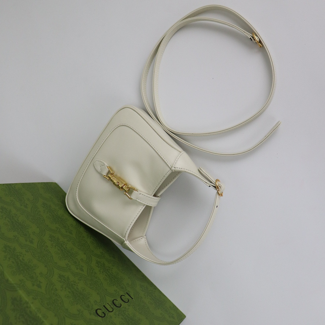 GUCCI JACKIE 1961 MINI SHOULDER BAG White 7.5"W x 5.1"H x 1.2"D - Image 7