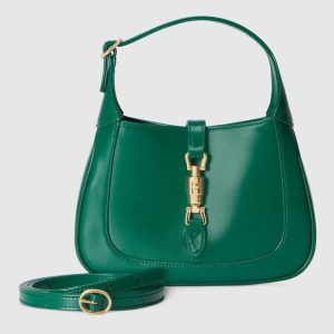 GUCCI JACKIE 1961 MINI SHOULDER BAG Green 7.5"W x 5.1"H x 1.2"D