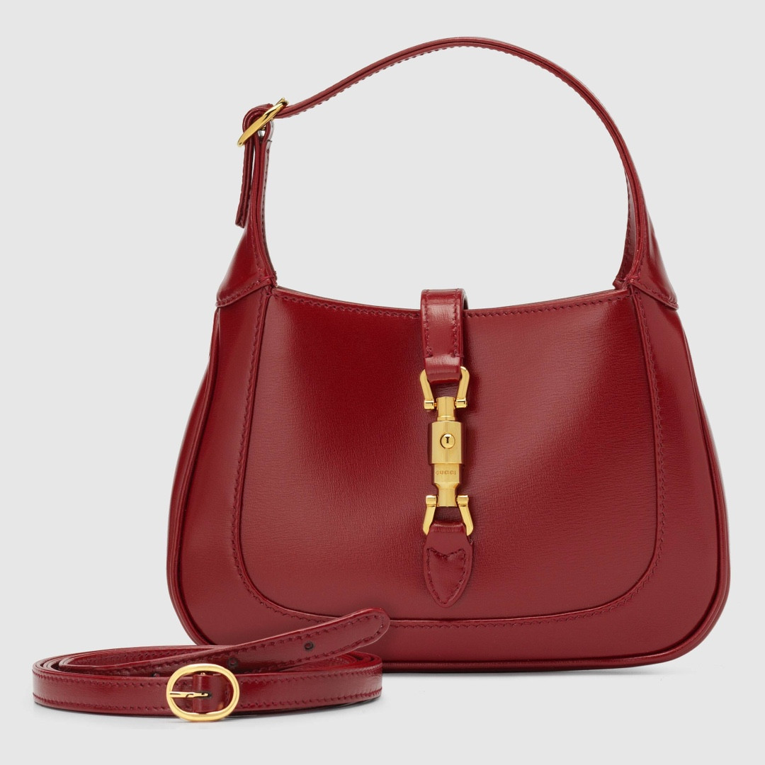 GUCCI JACKIE 1961 MINI SHOULDER BAG RED 7.5"W x 5.1"H x 1.2"D - Image 8