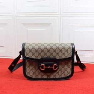 Alternative view of GUCCI HORSEBIT 1955 SHOULDER BAG Beige Black 9.8"W x 7"H x 3.1"D