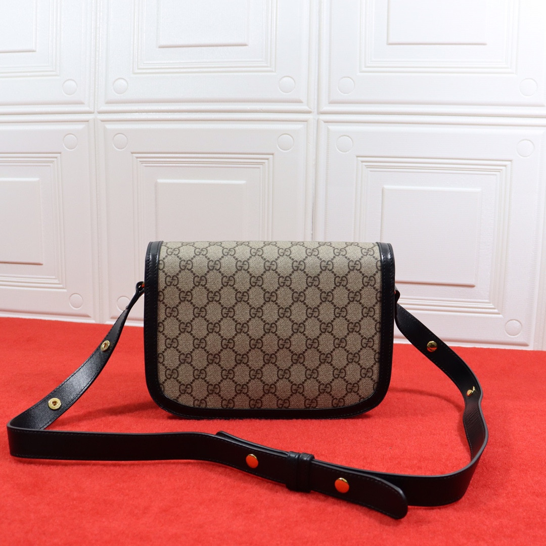 GUCCI HORSEBIT 1955 SHOULDER BAG Beige Black 9.8"W x 7"H x 3.1"D - Image 7