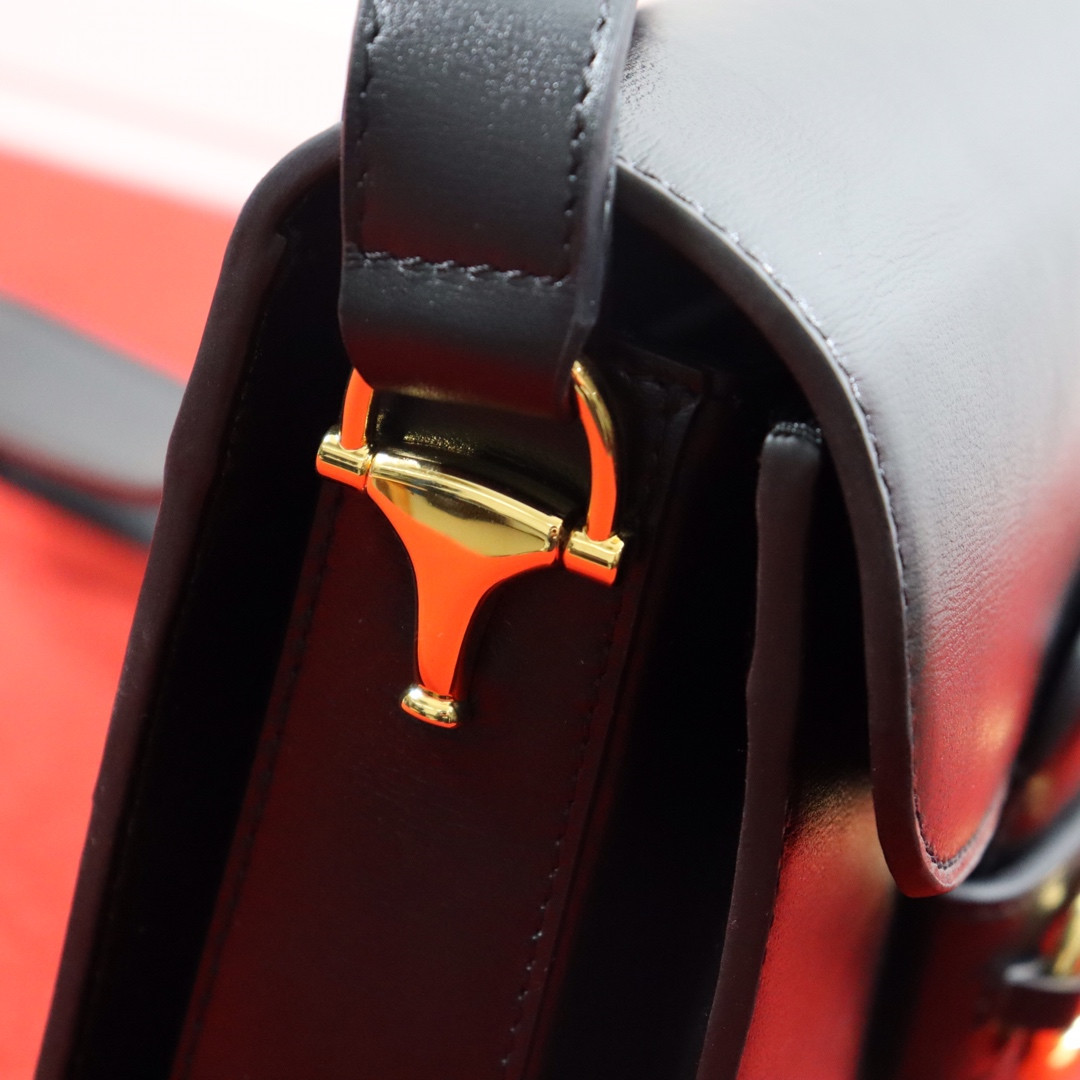 GUCCI HORSEBIT 1955 SHOULDER BAG BLACK 9.8"W x 7"H x 3.1"D - Image 5
