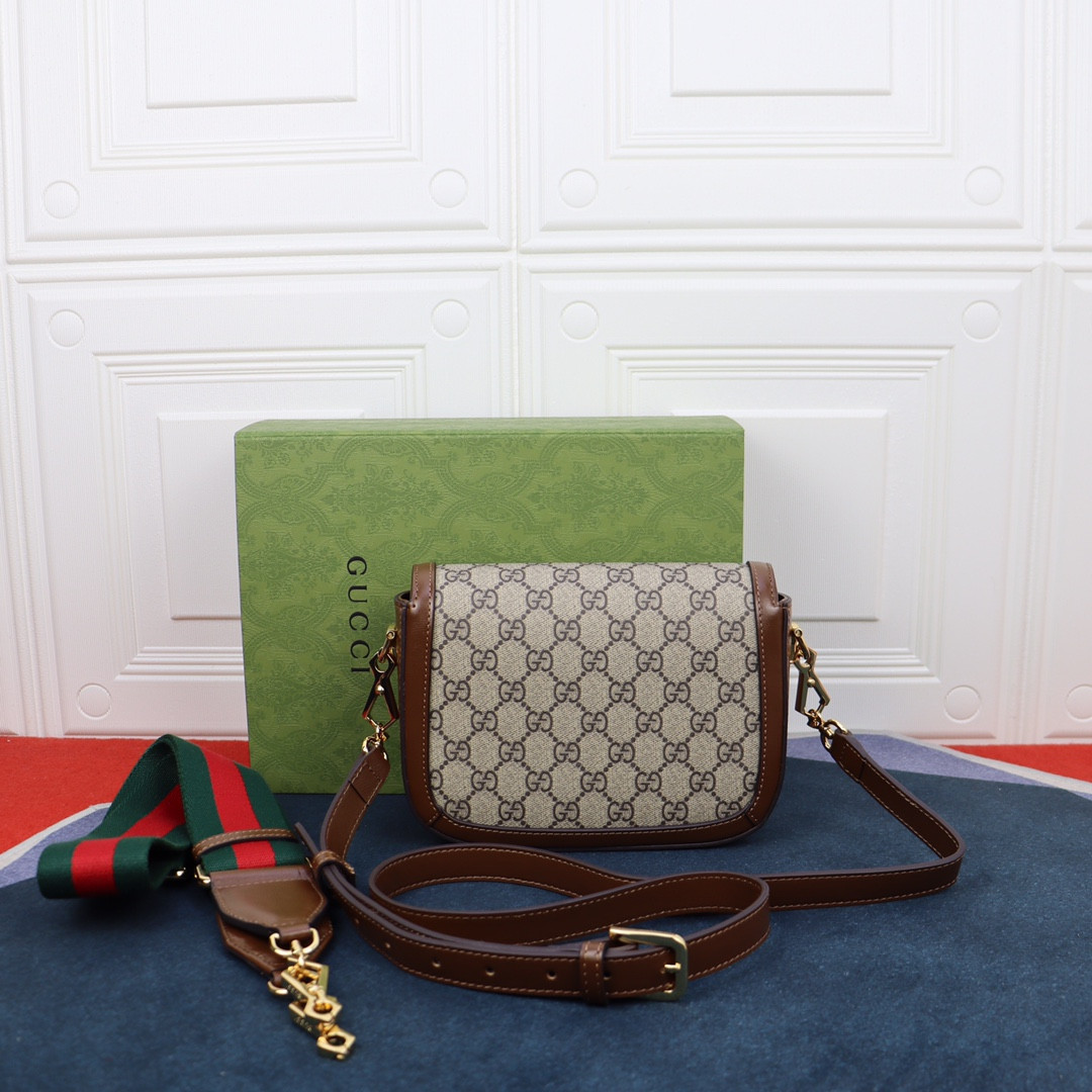 GUCCI HORSEBIT 1955 MINI BAG Beige and ebony 8.1"W x 5.7"H x 2"D - Image 6