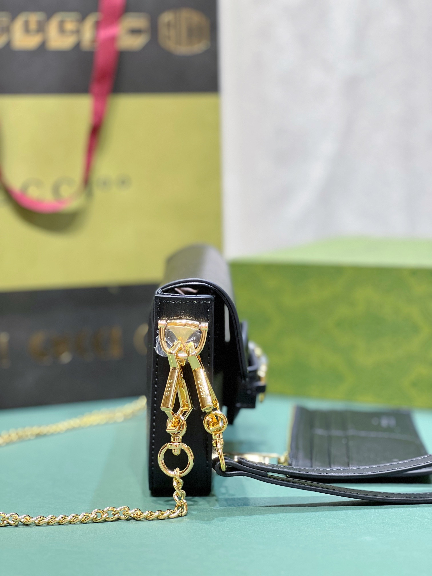 GUCCI HORSEBIT 1955 MINI BAG BLACK 8.5"W x 4.9"H x 1.2"D - Image 4
