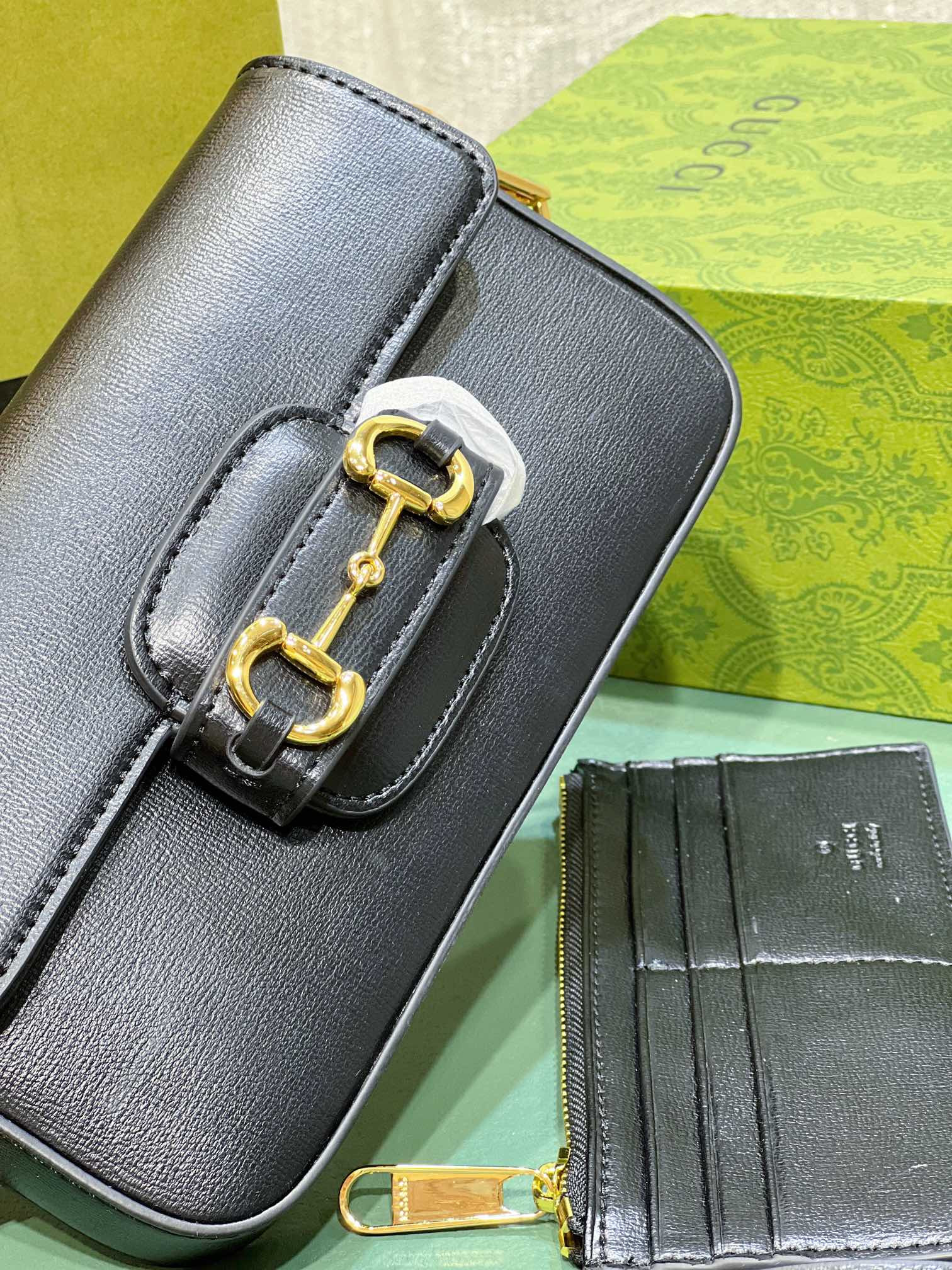 GUCCI HORSEBIT 1955 MINI BAG BLACK 8.5"W x 4.9"H x 1.2"D - Image 6