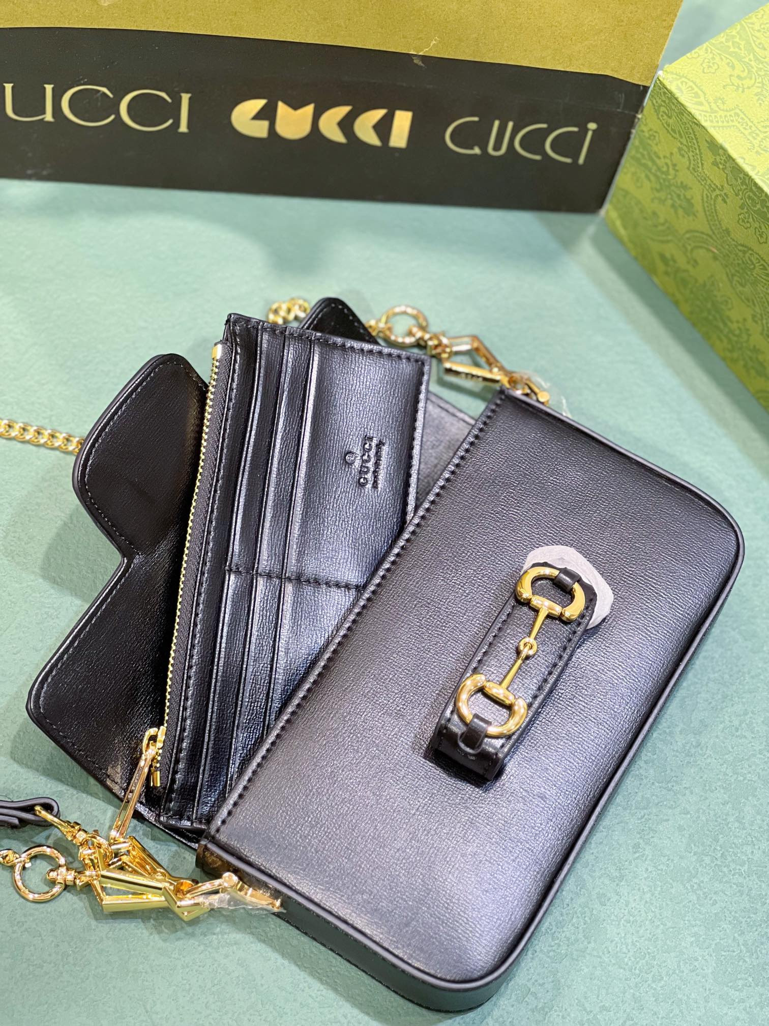 GUCCI HORSEBIT 1955 MINI BAG BLACK 8.5"W x 4.9"H x 1.2"D - Image 7