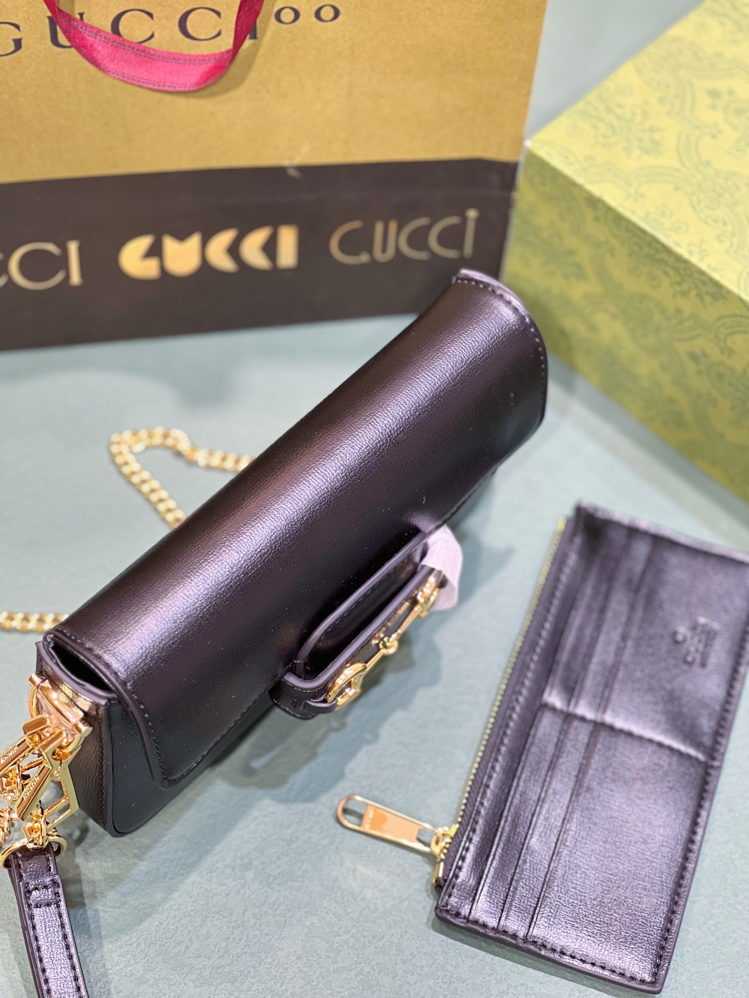 GUCCI HORSEBIT 1955 MINI BAG BLACK 8.5"W x 4.9"H x 1.2"D - Image 8