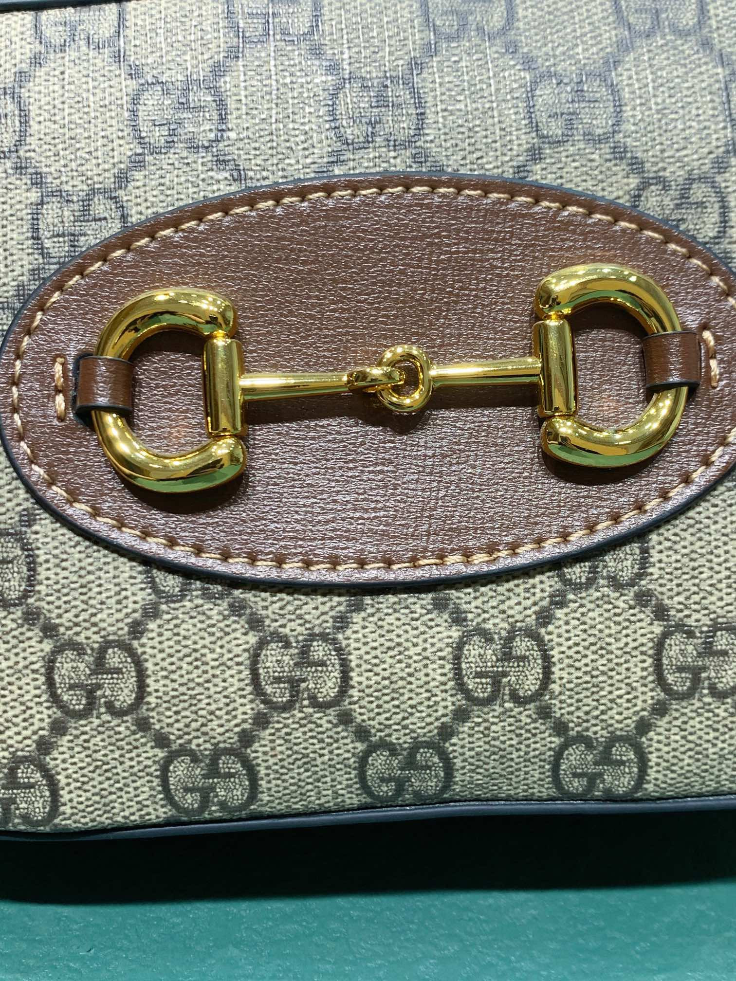 GUCCI HORSEBIT 1955 SMALL SHOULDER BAG Beige and ebony 7.9"W x 5.1"H x 2.4"D - Image 8