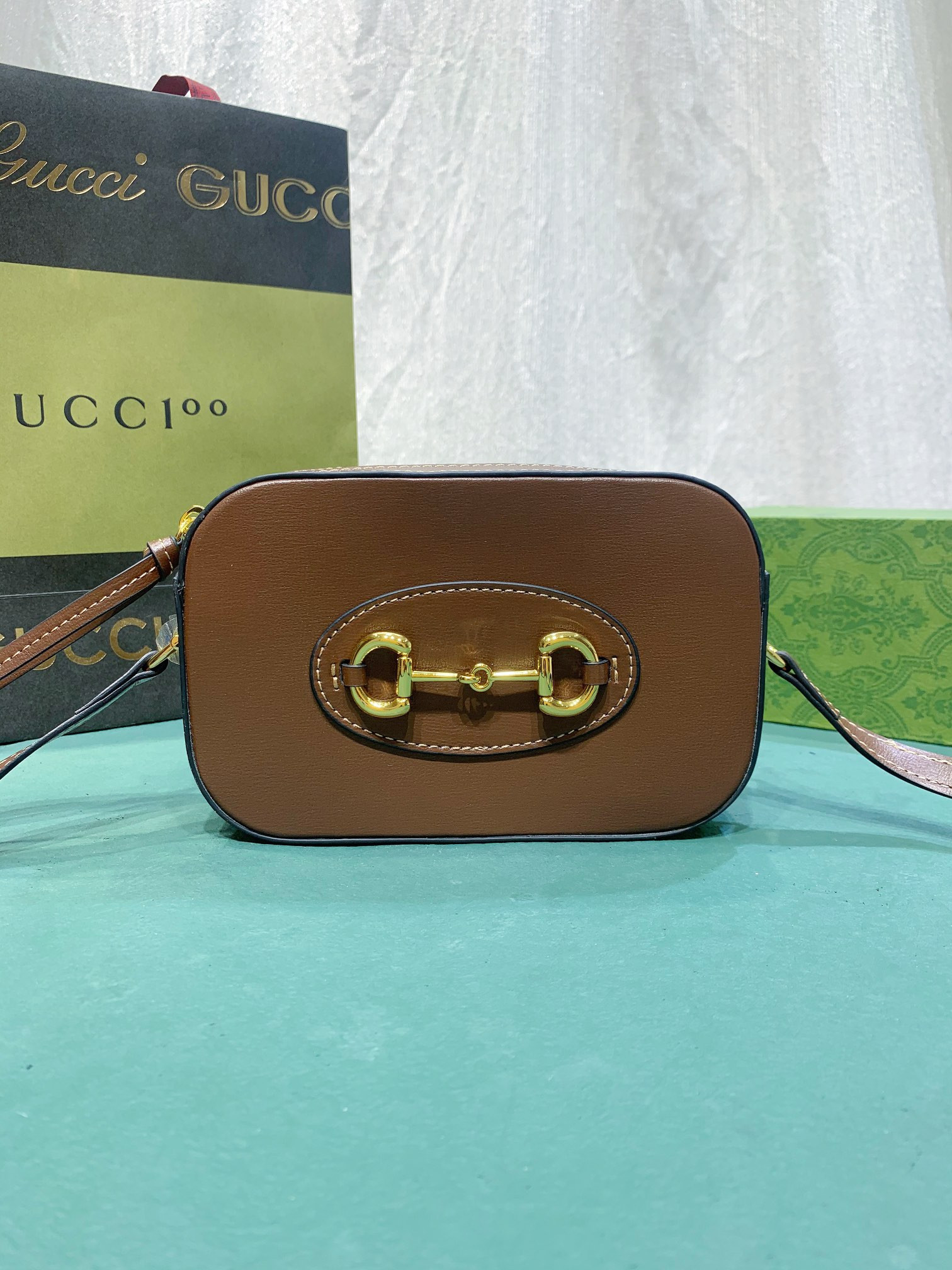 GUCCI HORSEBIT 1955 SMALL SHOULDER BAG BROWN 7.9"W x 5.1"H x 2.4"D - Image 2