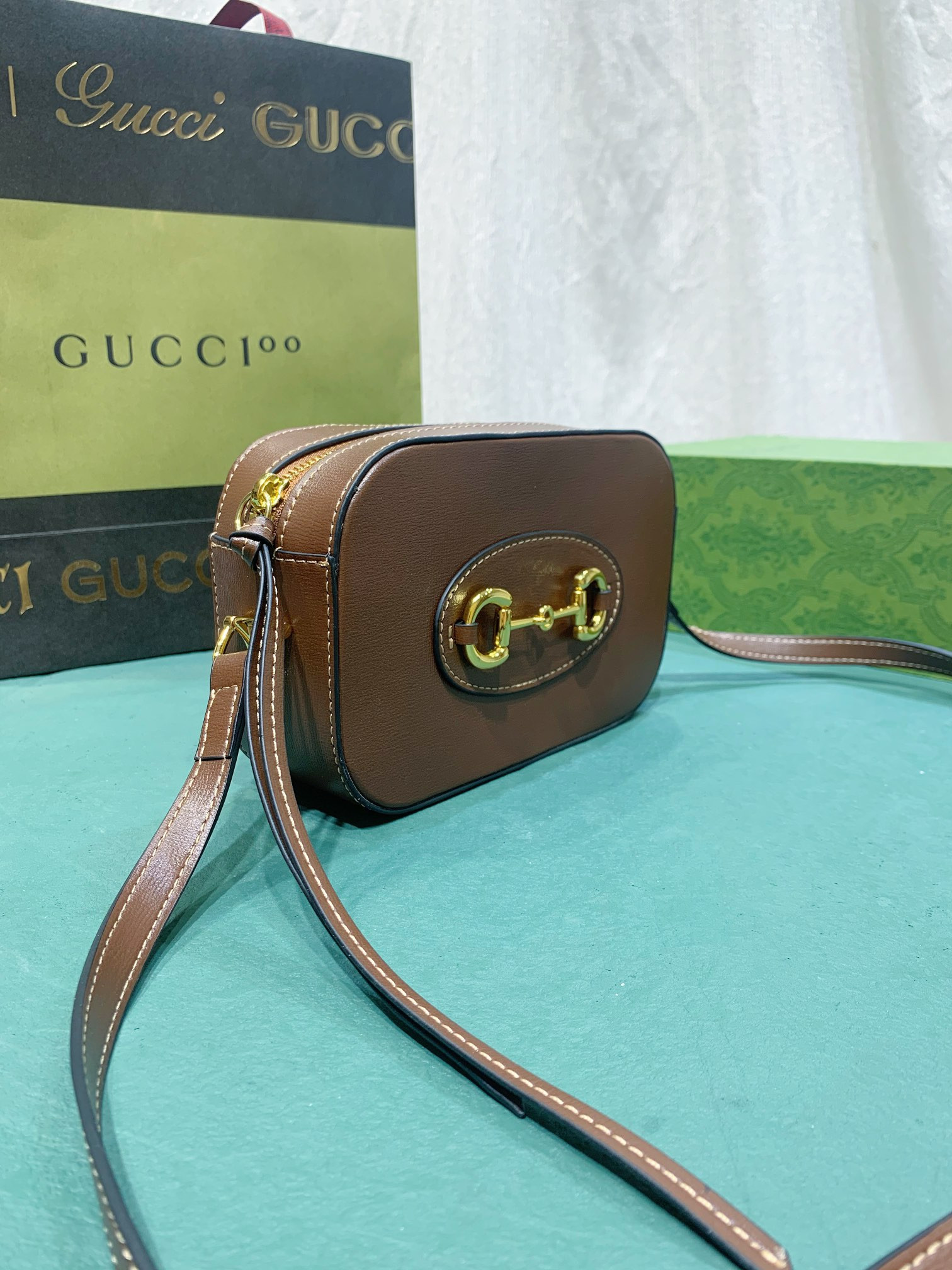 GUCCI HORSEBIT 1955 SMALL SHOULDER BAG BROWN 7.9"W x 5.1"H x 2.4"D - Image 5