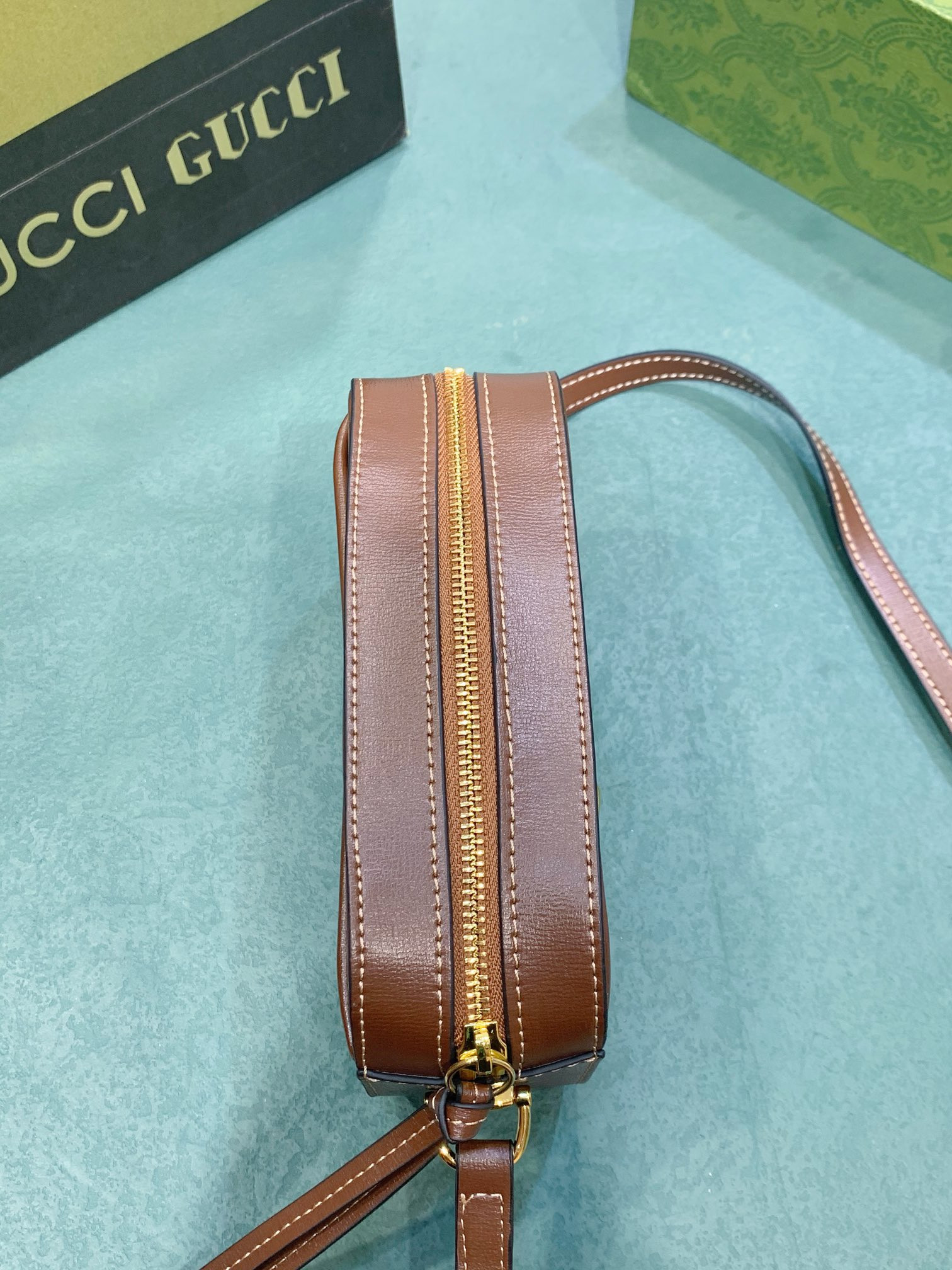 GUCCI HORSEBIT 1955 SMALL SHOULDER BAG BROWN 7.9"W x 5.1"H x 2.4"D - Image 7