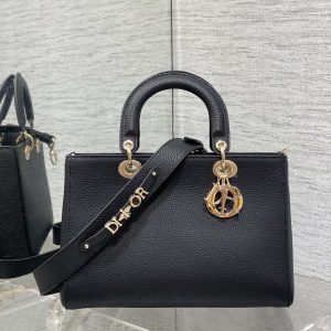 Alternative view of Medium Lady D-Sire My ABCDior Bag Black Bull Leather 12 x 8 x 5 inches